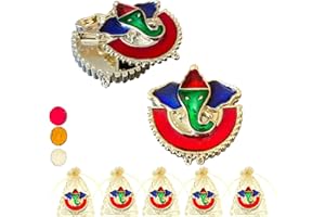 LOVENSPIRE 5 Pcs Ganesha Haldi Kumkum Thali Holder, Pooja Return Gift, Indian Housewarming Gifts, Shivratri, Wedding Favor, Navarathri Favors, Baby Shower