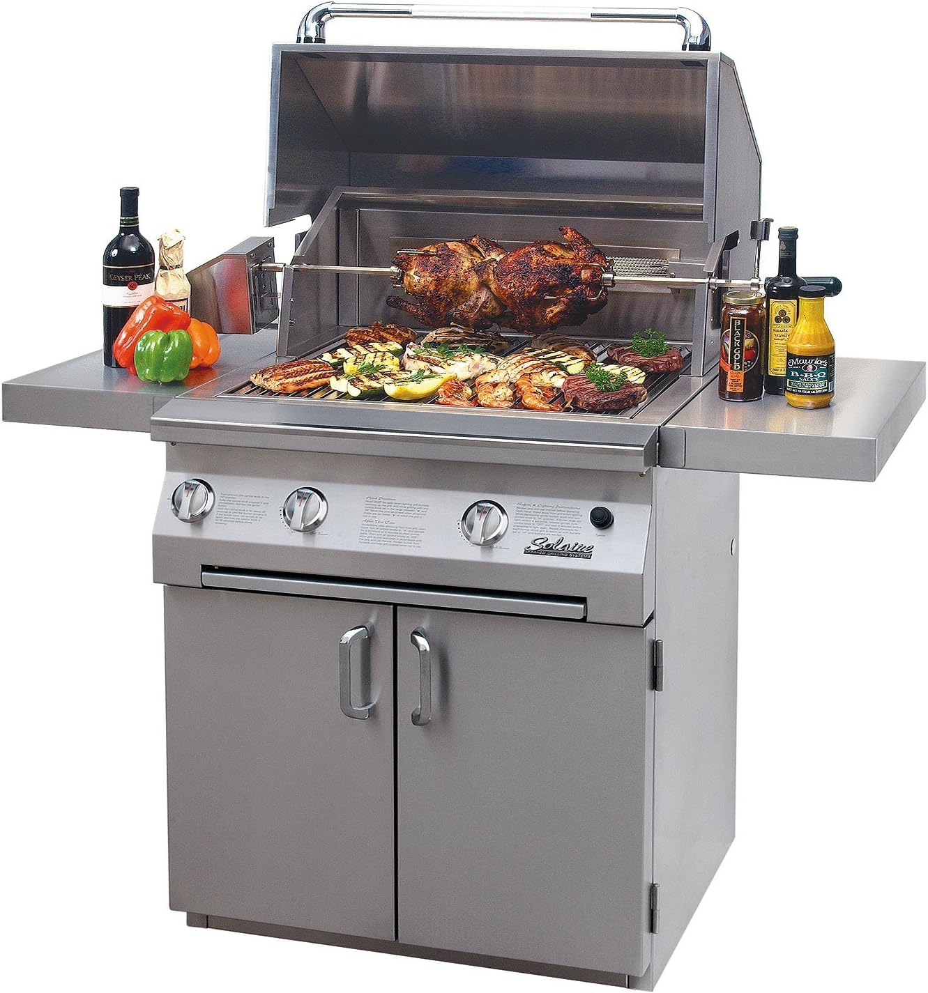 review Solaire 30-Inch Infrared Propane Cart Grill with Rotisserie Kit, Stainless Steel