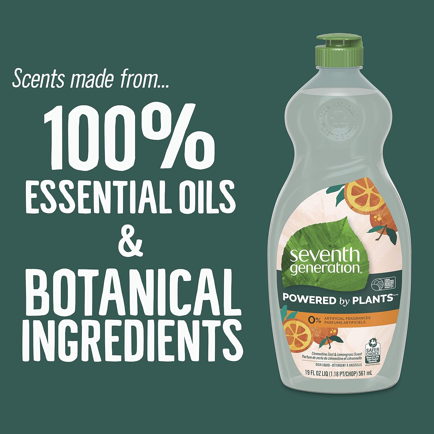 Seventh Generation Dish Soap Liquid Clementine Zest Lemongrass Scent, 114 Fl Oz: Health & Personal Care