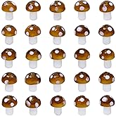 COIRIS 40 Pcs Mushroom Lampwork Beads Mixed Color Handmade Glass Craft Beads 13x10.5mm for Jewelry Necklace Bracelet Earrings Making(GB-MG-1002-Brown)