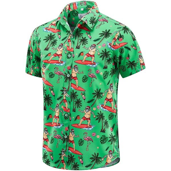 HAPPY BAY Men's Hawaiian Aloha Shirt - 3D Printed Casual Dress Shirt For Vacation, Beach, Parties - View #7