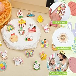 SANNIX 60Pcs Easter Pins, Easter Enamel Lapel Pins