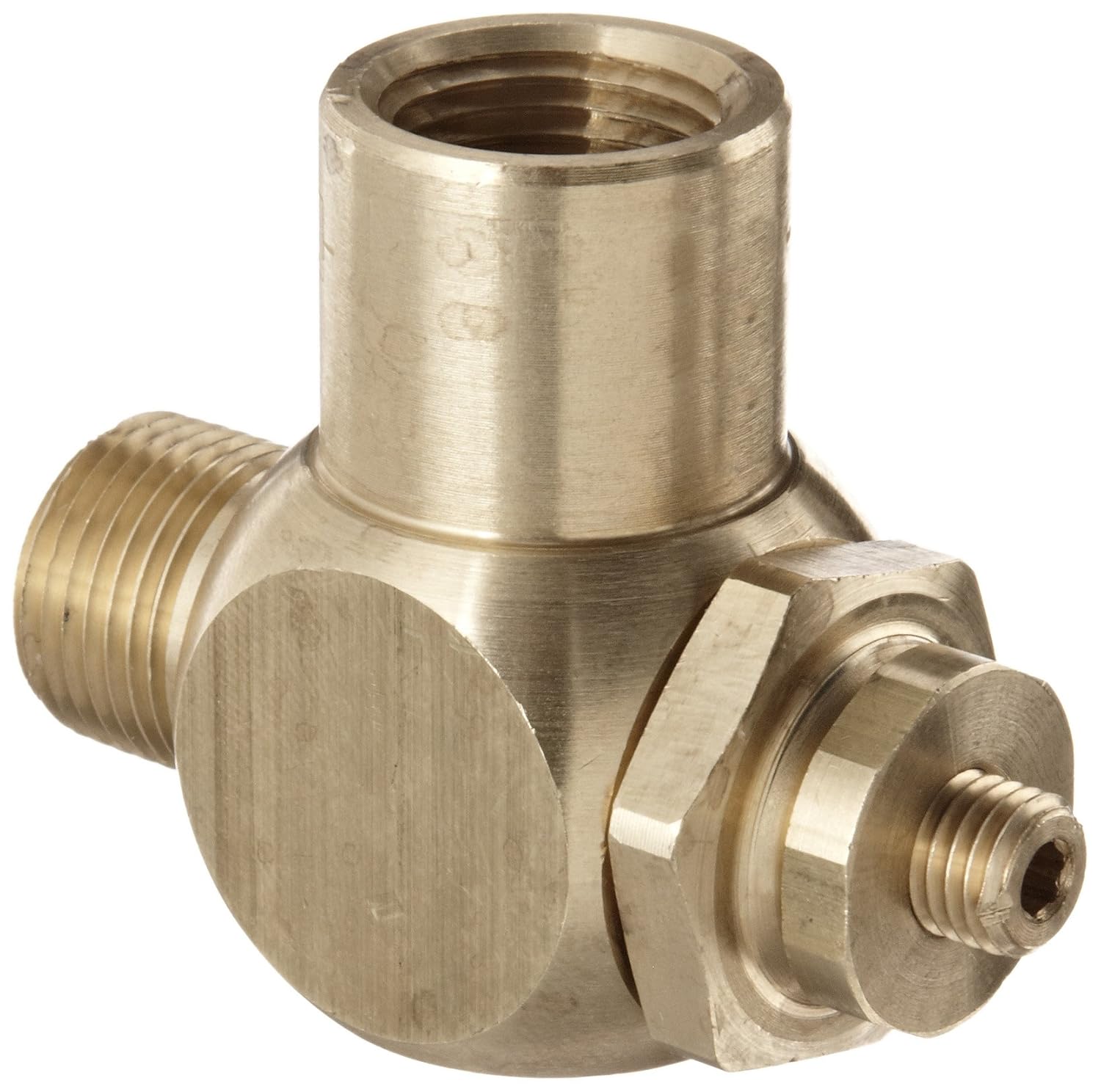 Parker 032510375 3251 Series Brass Right Angle Flow Control Valves, 3/8