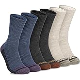 Timberland Men's Comfort Crew Socks, Arch Support, Padded Cushion, Moisture Control, Assorted 6 Pack (Size 7-12)