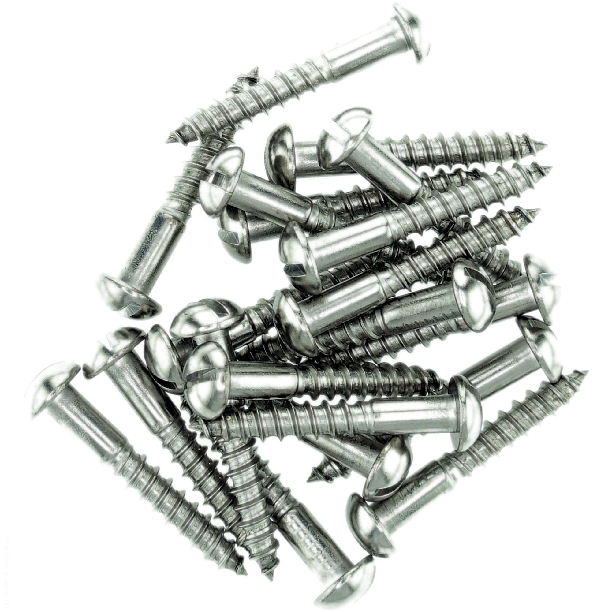 No.10 x 2.18 (5.0mm x 55mm) Slot Pan Wood Screw - Stainless Steel (A2) (Pack of 20)