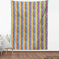 Ambesonne Rainbow Fabric by The Yard, Colorful