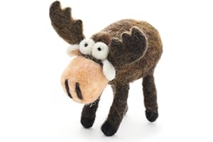Woolbuddy Needle Felting Kit for Beginners & Adults, Moose Animal DIY Craft Kit, Complete Starter Kit with Wool, Tools & Step-by-Step Instructions