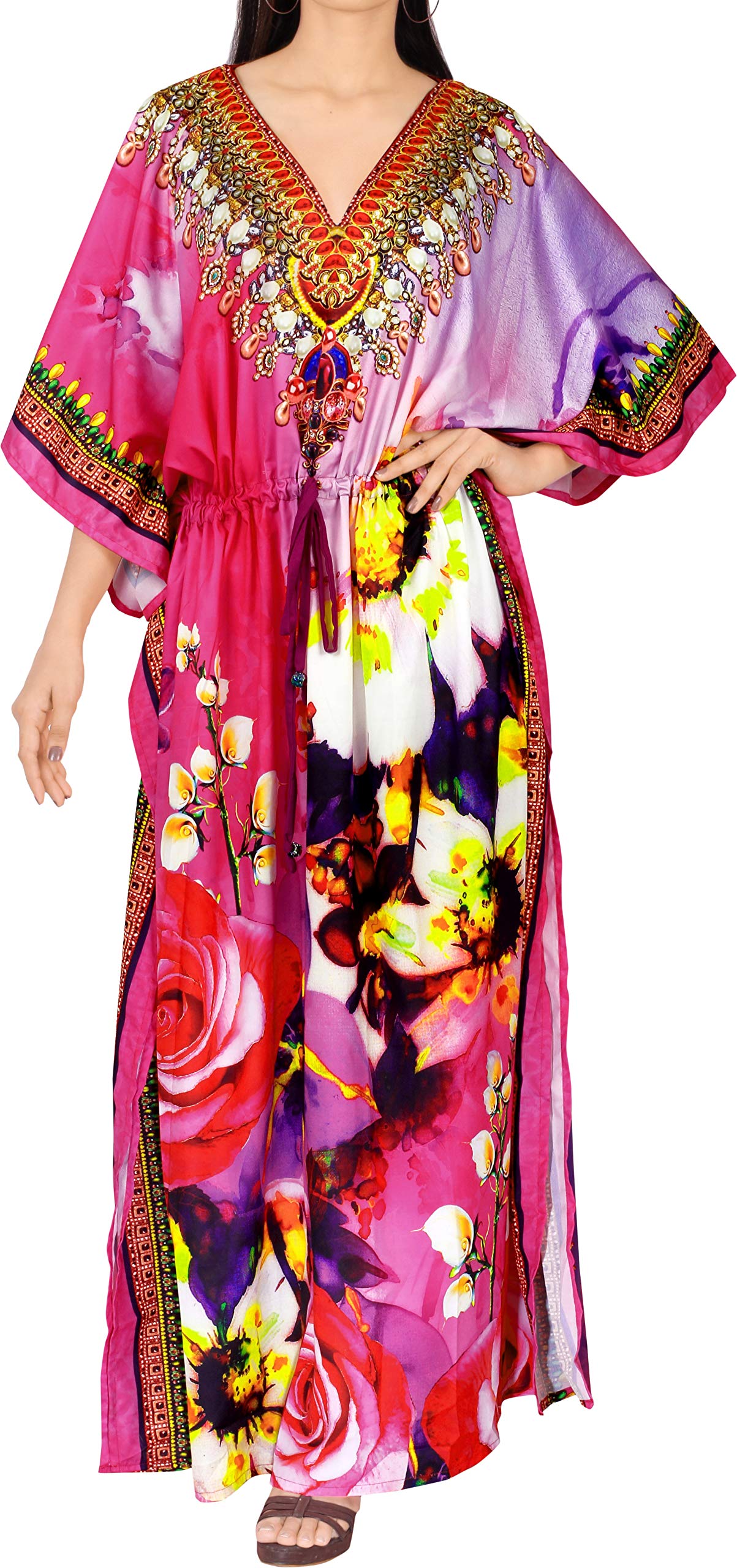 LA LEELA Women's Summer Beach Maxi Caftan Dashiki