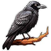 Crow Sticker 4 Inch Corvid Crow Lover Black Bird Intelligent Bird - Waterproof Animal Vinyl Decal for Laptop Water Bottle Car Tumbler - Durable Aesthetic Long-Lasting Stickers for Adults ID44990