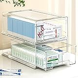 2 pack clear Drawer Plastic stackable Storage Box