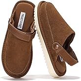 Project Cloud Kids Clogs Genuine Leather with Back Strap - Memory Foam & Lightweight Slip-on Boys and Girls Sandals with Adjustable Straps - Non-Slip Clogs for Kids Sandals (Little Goldstar)