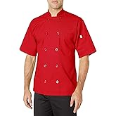 Uncommon Threads womens South Beach Chef Coat Short Slvs Shirt, Red, Medium US