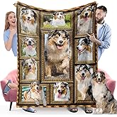 Australian Shepherd Dog Blanket, Fleece Throw Blanket for Couch Bed, Soft Cozy Warm Flannel Blankets and Throws for Sofa Living Room, Gifts for Dog Lovers, 50" x 60"
