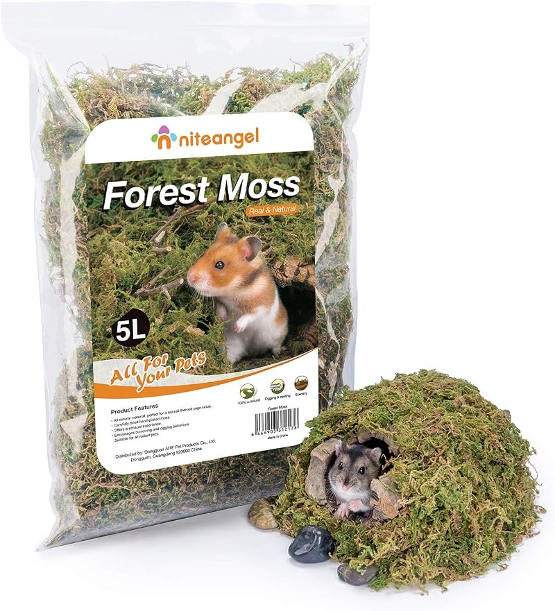 Niteangel 5L Forest Moss Bedding Nesting for Small Animals Hamsters Gerbils