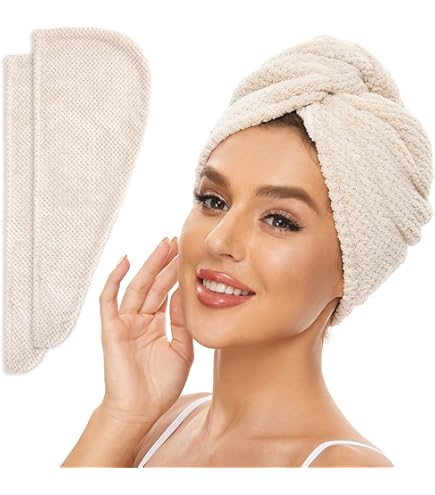 Hairaco Mikrofaser-Haarhandtuch – Super Saugfähig, Schnell Trocknend, Für Weiches & Frizz-freies Haar