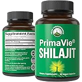 PrimaVie Purified Shilajit Capsules Made with Pure Shilajit Powder. Clinically Tested Natural Supplement with 40+ Trace Minerals, Fulvic Acid. Tablets Support Mitochondria + Brain Function