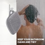 Sndyi Silicone Body Scrubber Leaf Shaped Exfoliating Shower Brush Gray view 7