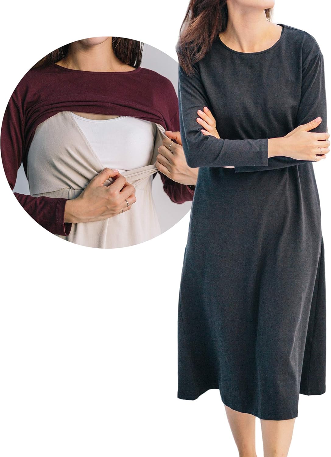 formal dress for breastfeeding mom