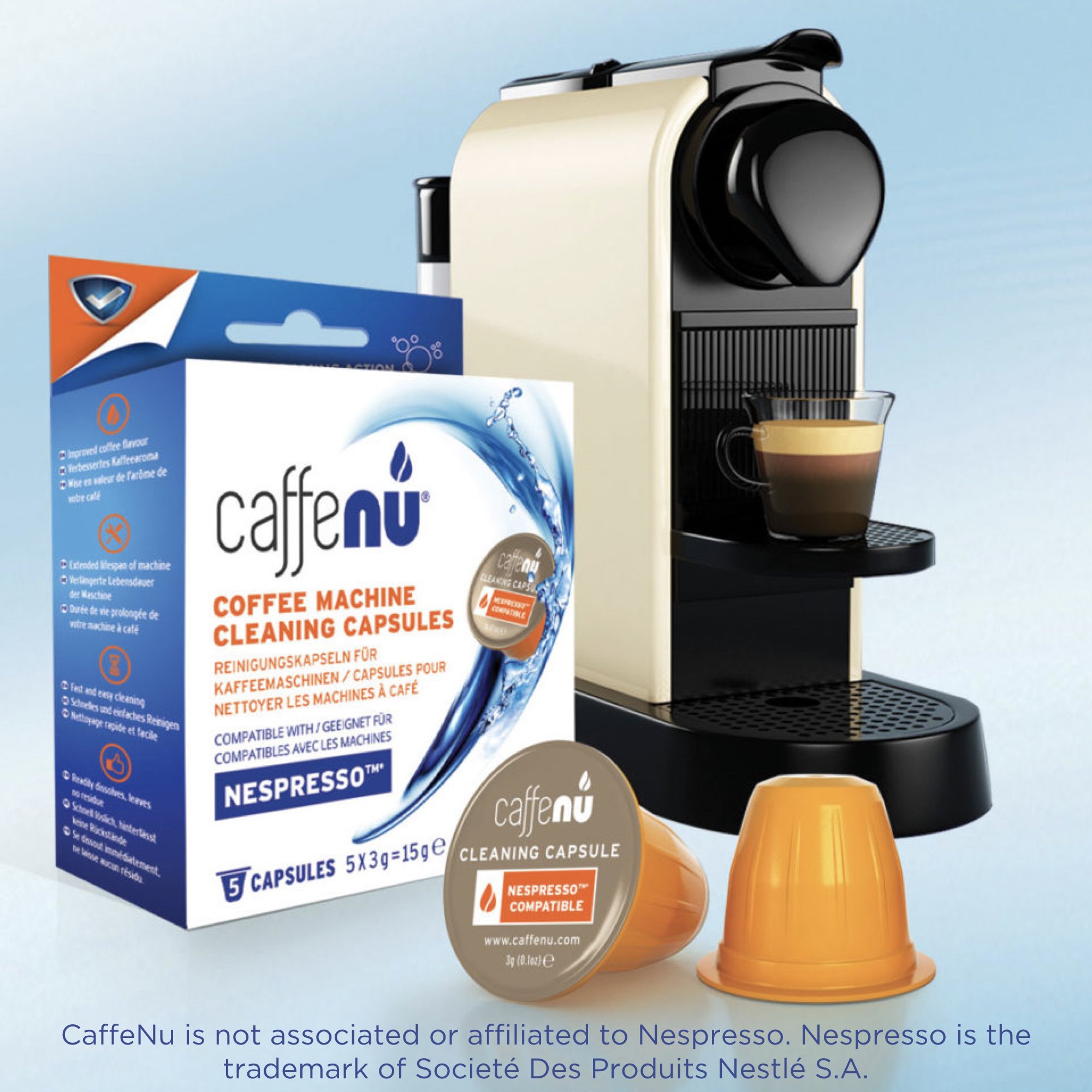 Caffenu Nespresso Coffee Machine Cleaning Capsules, Pack of 5