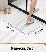 HITSLAM Non Slip Shower Mat 60x40 cm PVC Loofah Drain Fast Dry White view 6