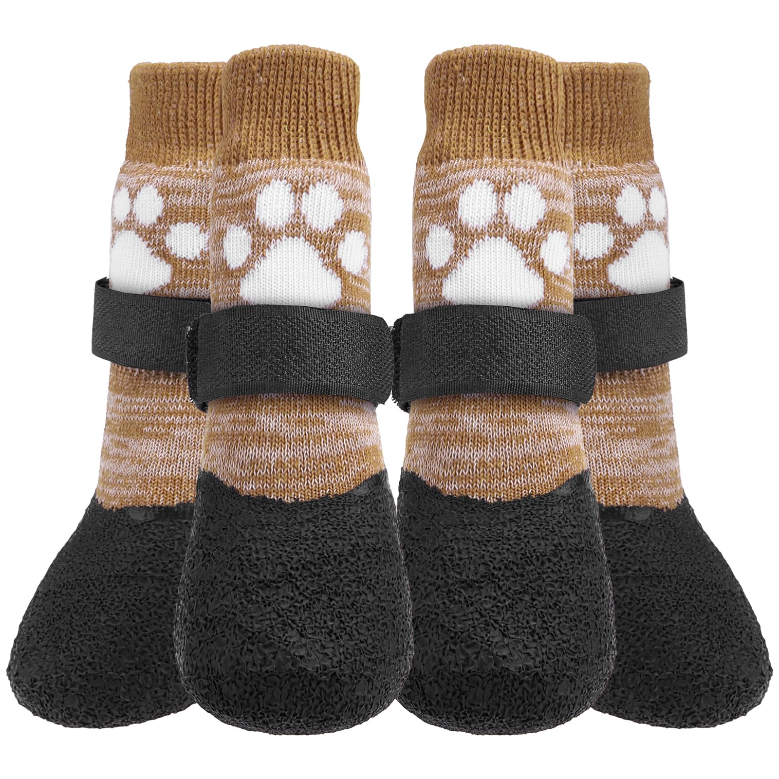 KOOLTAIL Anti Slip Dog Socks to Prevent Licking Paws for Hardwood Floors- Dog Rain Snow Boots&Paw Protectors in Winter, Dog Traction Grip Socks for Senior Dogs, Dog Shoes for Small Medium Large Dogs
