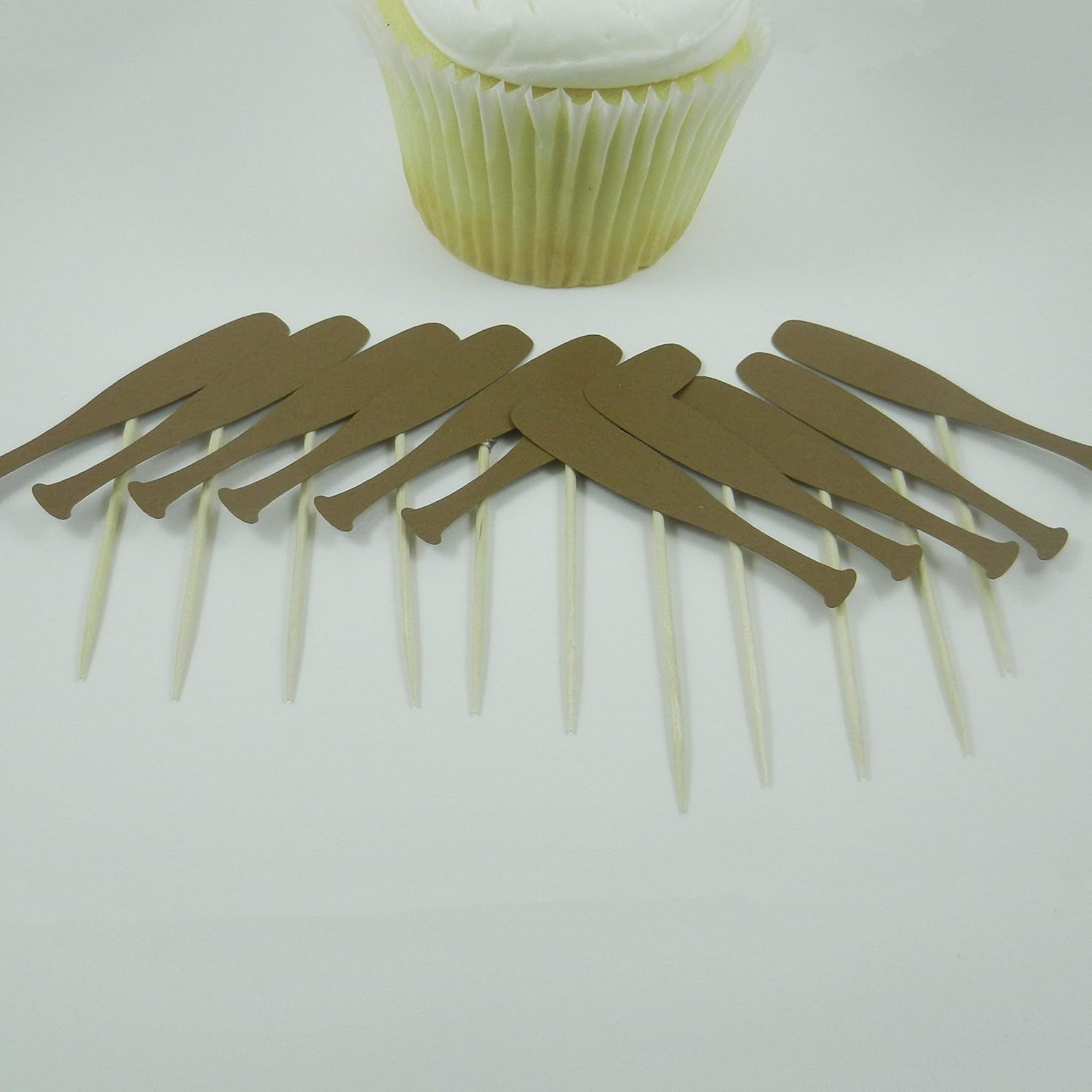 Amazon Com Baseball Bat Cupcake Toppers Set Of 12 Baseball Themed