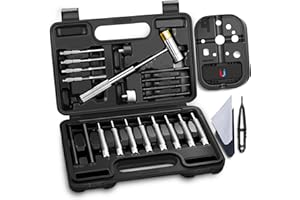 BESTNULE Punch Set, Pin Punches, Punch Tool, Roll Pin Punch Set, Made of High Quality Metal Material Including Punches and Hammer, Mechanical Repair Tool, with Organizer Storage Box (with Bench Block)
