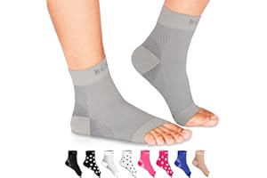 NEWZILL Plantar Fasciitis Socks with Arch Support, Best 24/7 Foot Care Compression Sleeve, Eases Swelling & Heel Spurs, Ankle Brace Support, Increases Circulation (L/XL, Gray)
