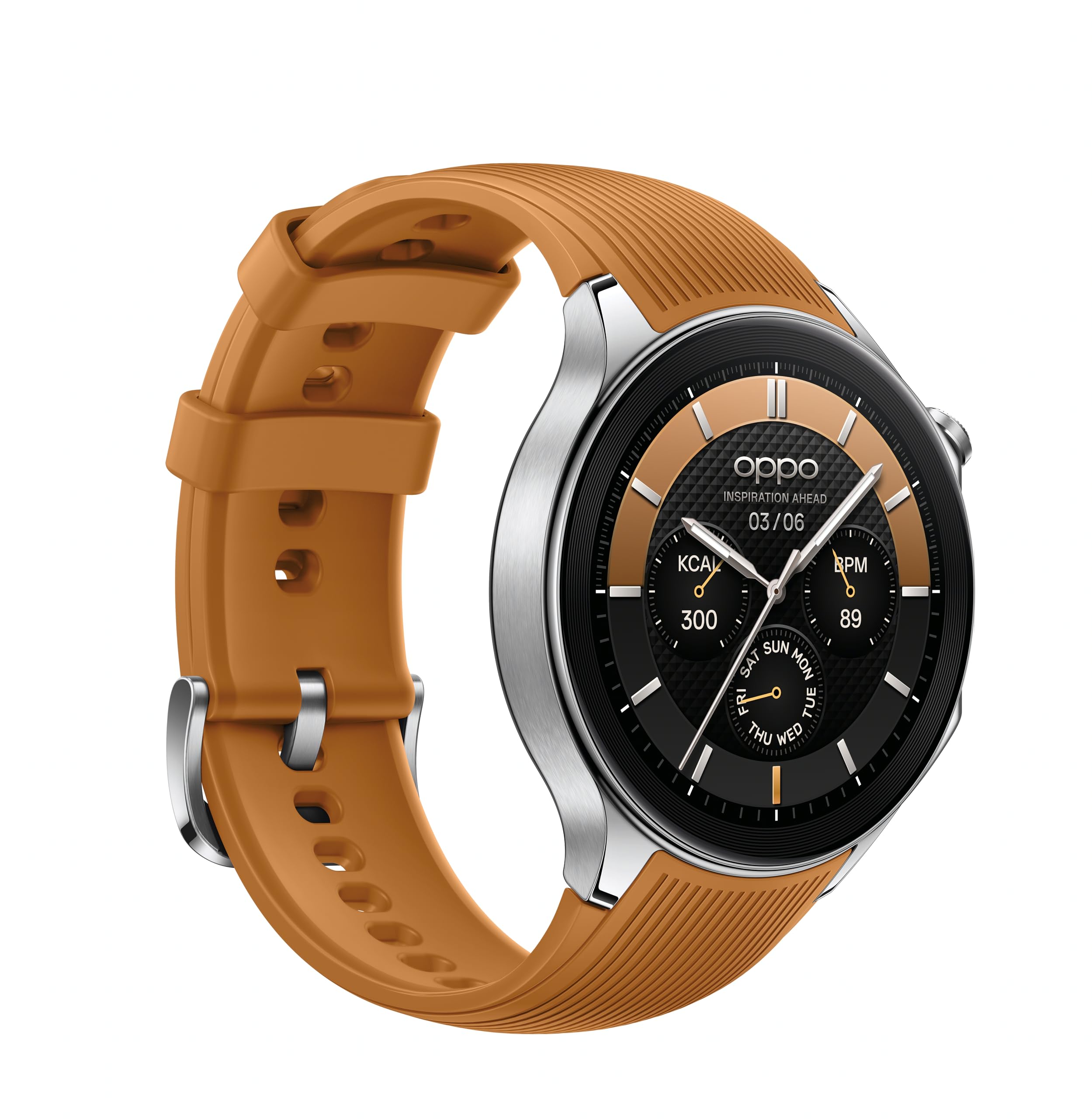 Oppo Watch X Display Amoled 1,43", Bt 5.0 Ble, GPS, Nfc, Wearos 4, Double Processeur Qualcomm, Android, Charge Rapide 0-100% 60Min, 100 Heures D'Autonomie, Rom 32 Go [Version Italienne], Mars Brown