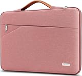 TECOOL 15.6 Inch Laptop Sleeve Pink Protective Case with Handle and Pockets
