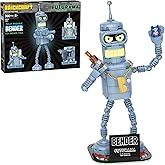 Brickcraft Futurama Bender Brick Building Kit | 396-Piece Posable Robot Figure with Gold Chain & Drinks | Sci-Fi Collectible Display Model, Holiday for Adults, Teens & Animated TV Fans