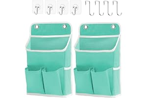 SOMETETH Hanging Basket for Organizing, Wall Organizer with Pockets and Over The Door Organizer，Can for Home, Closet, Office and Camper (2 Green)