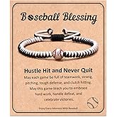 HGDEER Baseball Bracelet, Adjustable Braided, Baseball Basketball Gifts for Teenage, Teams, Son, Grandson Brother