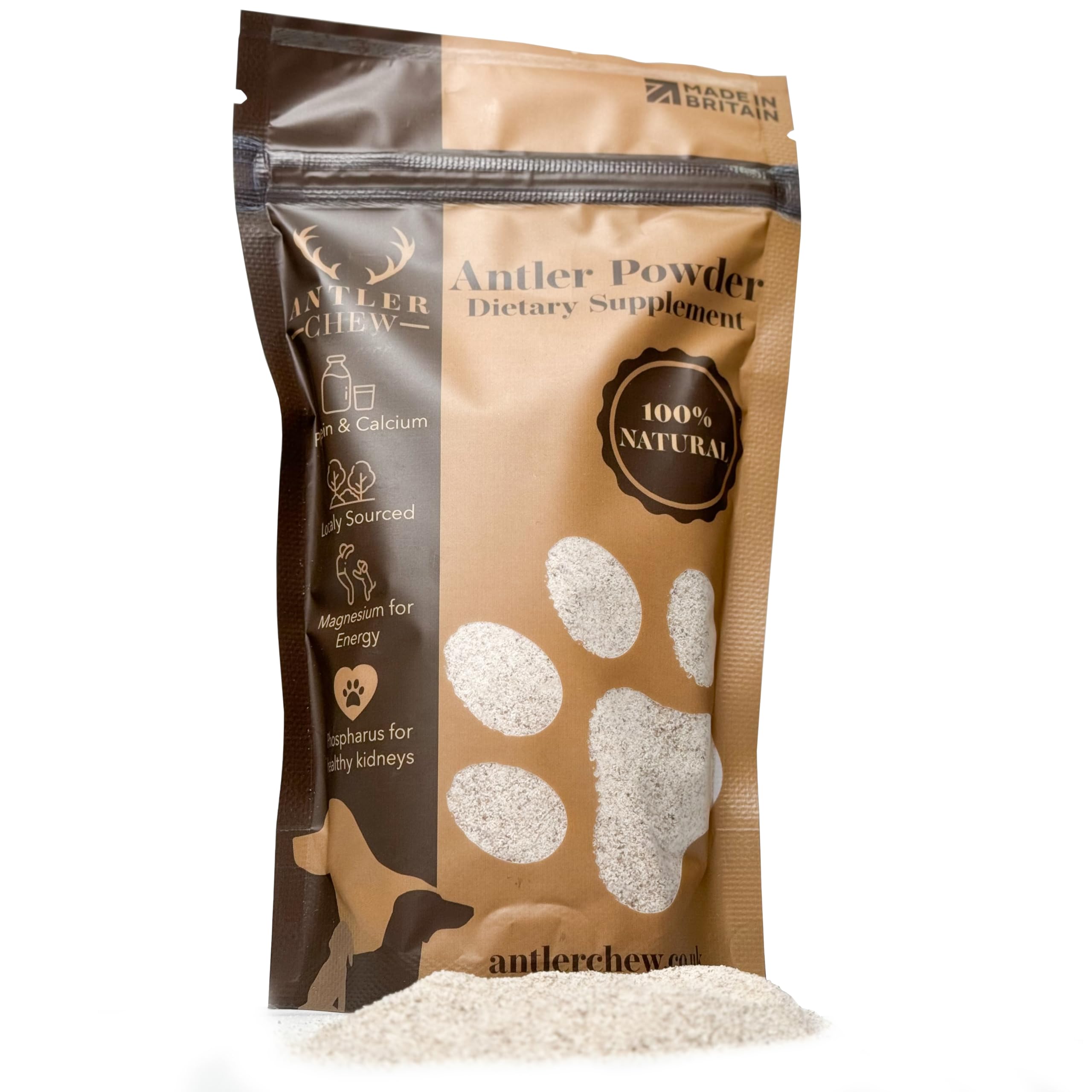 Premium Antler Powder for Dogs 150g | Natural Joint, Bone & Coat Supplement | Rich in Calcium, Phosphorus & Minerals | Grain-Free Hypoallergenic Dog Supplement | Healthy Support for All Breeds & Sizes