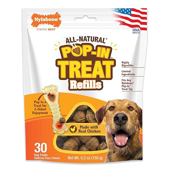 NYLABONE POP-IN TREAT-TOY REFILL CHEWS, ALL-NATURAL DOG TREATS...