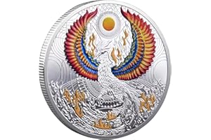 YAKIN SHOP Phoenix from The Ashes Twelve Chinese Zodiac Lucky Coin Lottery Ticket Scratcher Tool Lucky Charms Challenge Coin - Silver