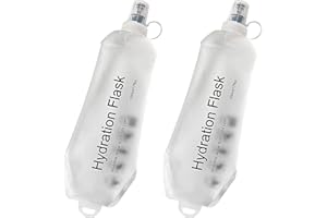 CLINTT 500ml Soft Flask, Foldable Running Water Bottle, TPU Folding Soft Water Flask, BPA-Free Collapsible Flask for Hydration Pack Running Vest, Cycling, Climbing, Hiking - 2Pcs, White