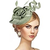 Zinniday 2026 Victoria Derby Fascinator - Kentucky Church Hats 1920s 50s Vintage Tea Party Hat with Hair Clip for Women
