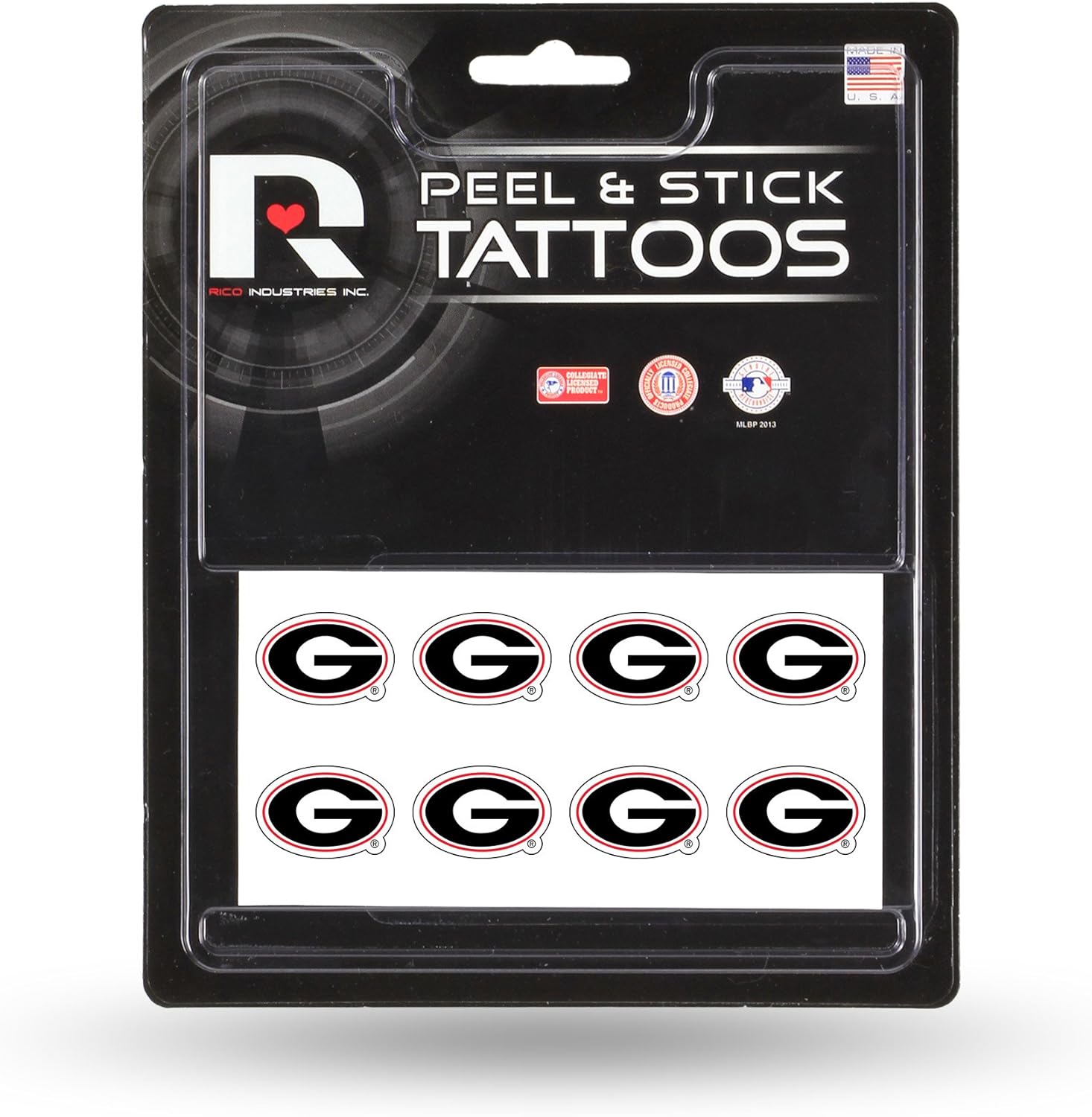 NCAA Rico Industries Face Tattoos, 8-Piece Set, Georgia Bulldogs : Sports Fan Decals : Clothing