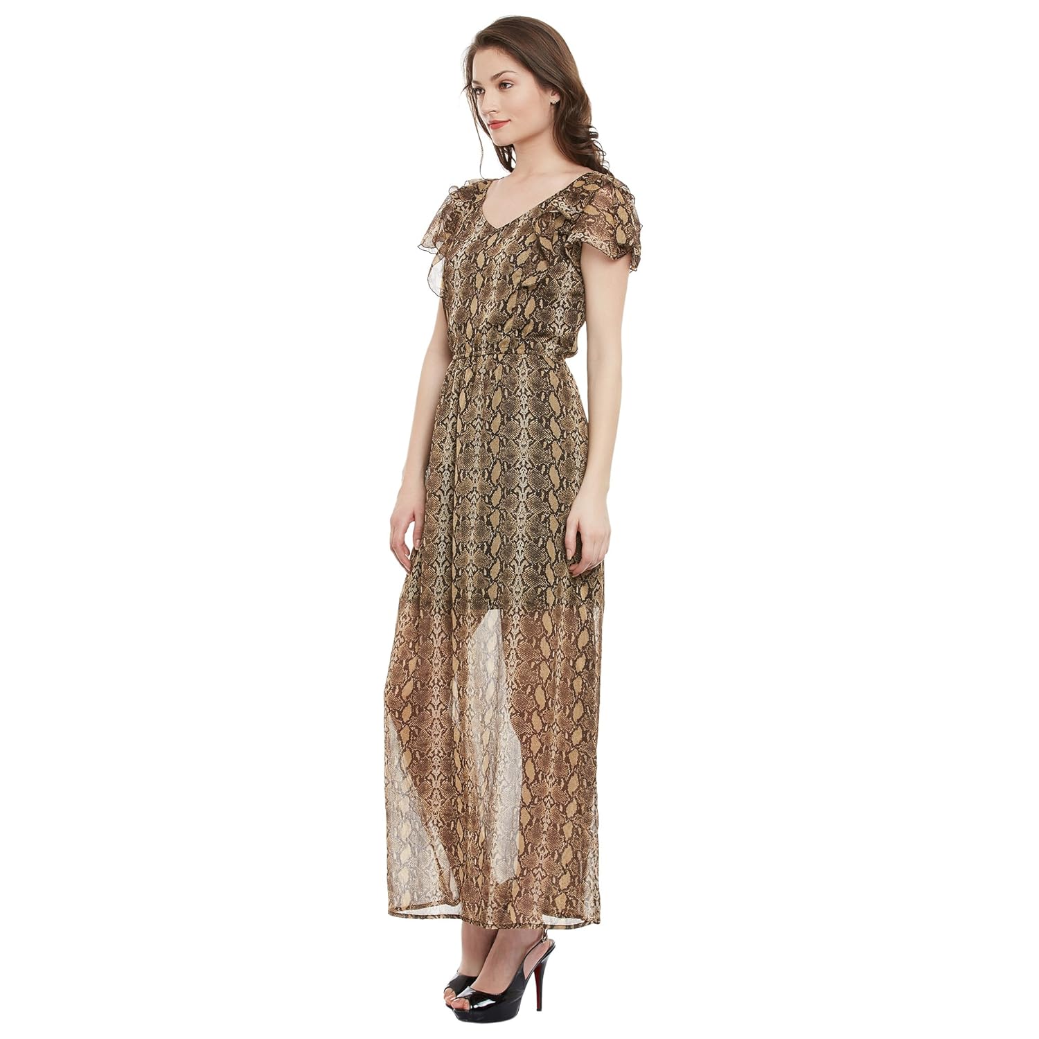 the gud look women's snake print maxi dress