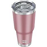 WETOWETO 30oz Tumbler, Stainless Steel Vacuum Insulated Water Coffee Tumbler Cup, Double Wall Powder Coated Spill-Proof Travel Mug Thermal Cup for Home Outdoor (Rose Gold, 1 Pack)