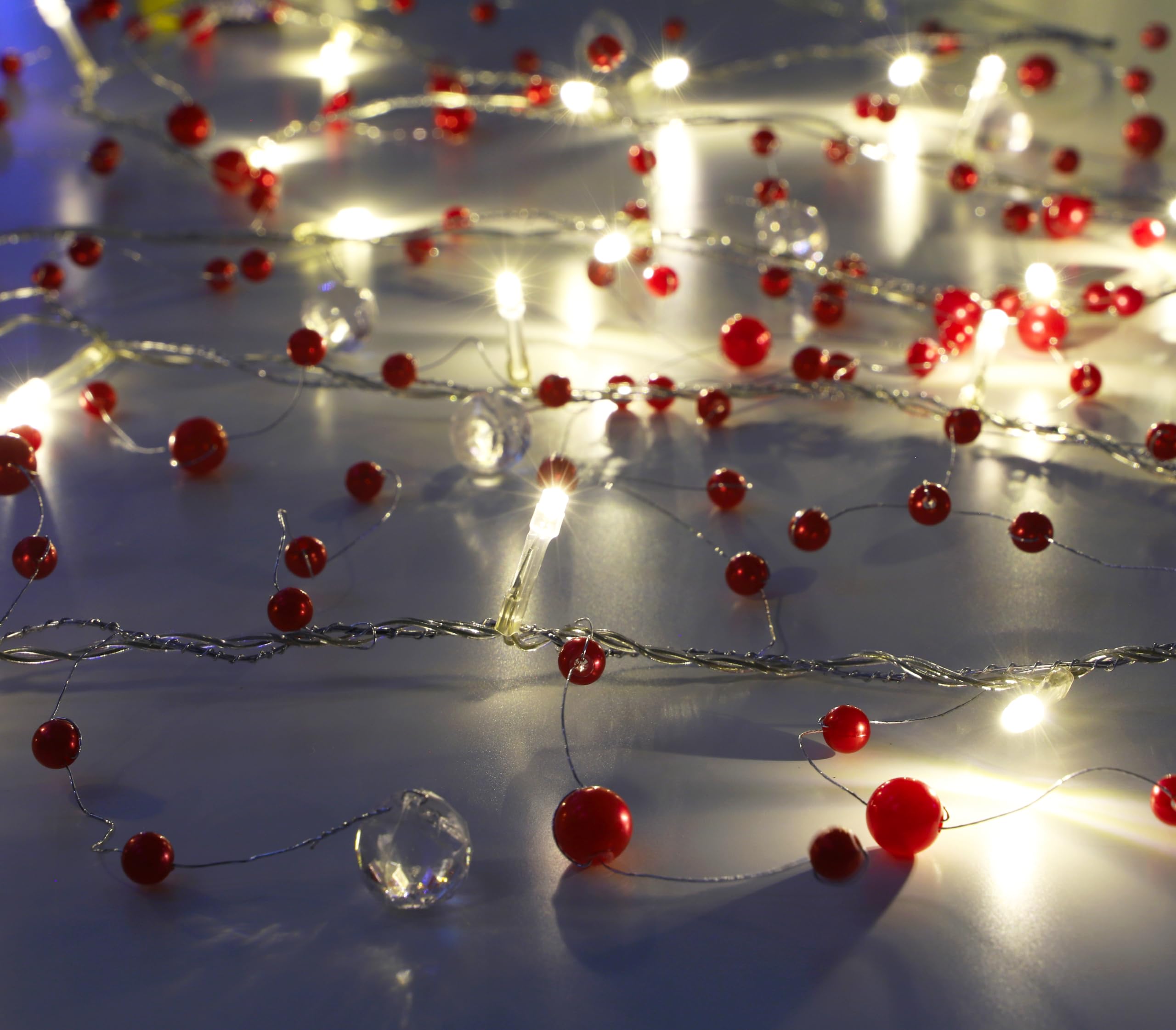 Christmas Concepts® 2m (6.5ft) LED String Lights - Weddings & Christmas, Garland Party Decorations (Red - Warm White)