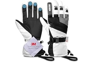 JEKOSEN Ski Gloves Mens Womens Waterproof Touchscreen Snowboard Gloves Snow Winter