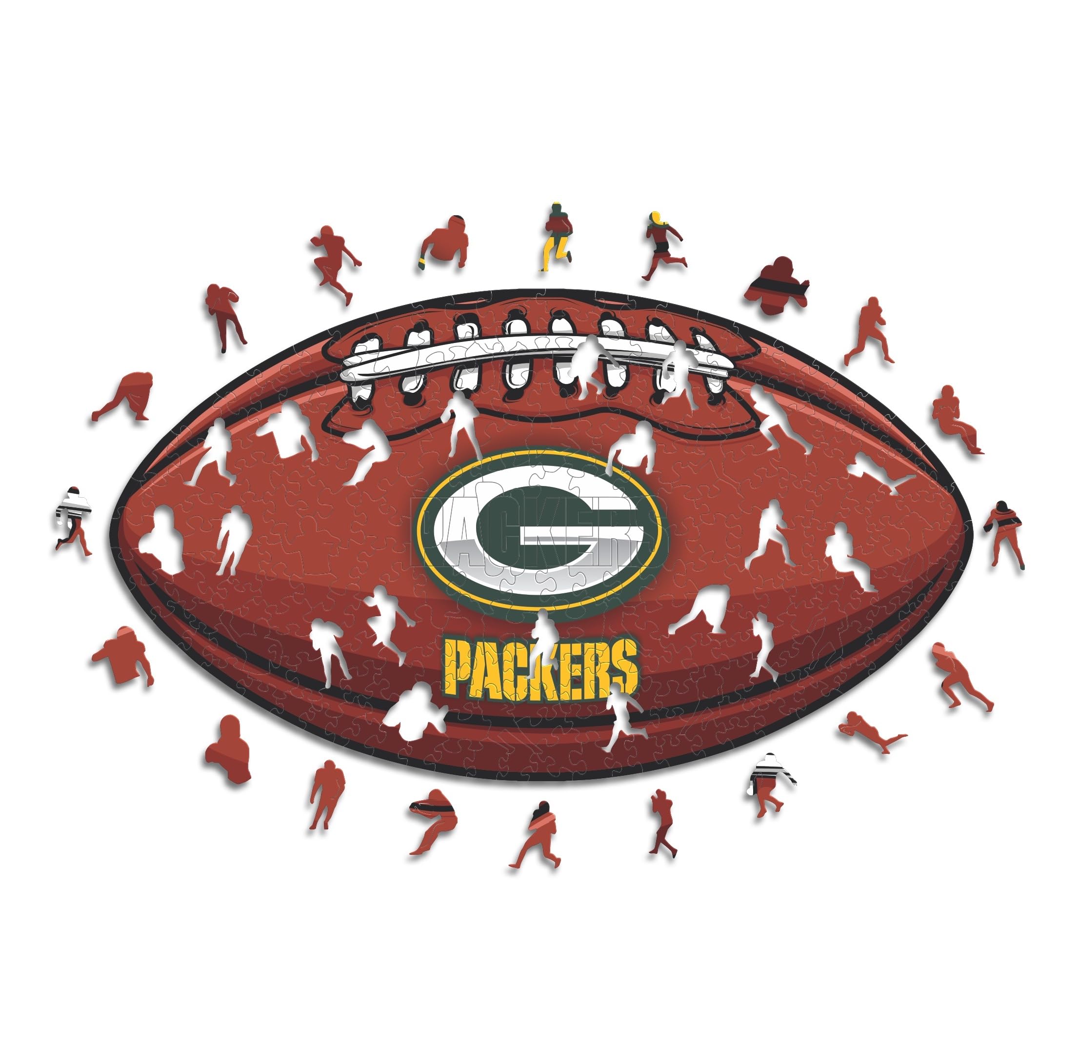 Iconic Puzzles, Green Bay Packers Crest, 100% eco-sustainable wooden puzzle with official license NFL, size S, 150 pieces