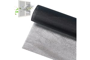 Solar Window Screen Mesh, Anti-UV Solar Screen Fabric Replacement 55" x 72", Adjustable Pollen/Dust/Floc/Rain Barrier Net for