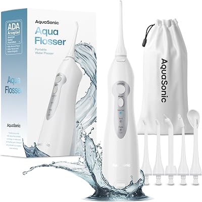 Aquasonic Water Flosser Cordless Rechargeable Teeth Cleaning 5 Tips Travel