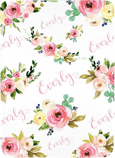 personalized floral baby blanket