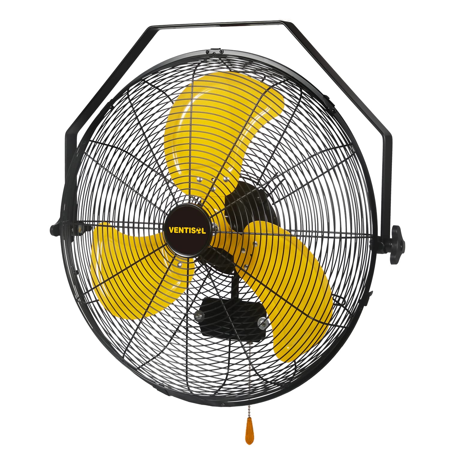VENTISOL 4,000 CFM Wall Mounted Fan 18 Inch High Velocity Metal Fan Commercial Industrial Shop Wall Fan with 3 Speed,Wall-Mount Fan with Adjustable Tilt for Commercial,Residential