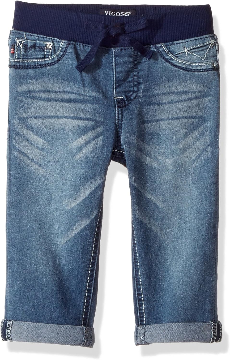 knit waist denim shorts