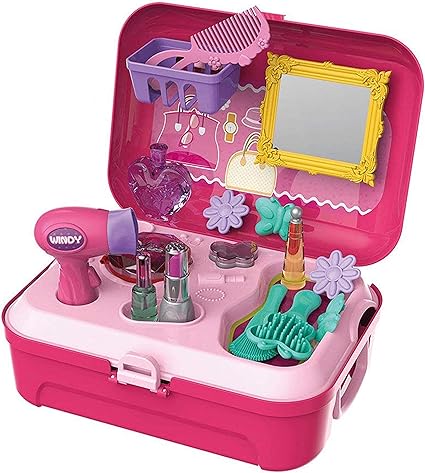photo Makeup Backpack For Kids wentoyce pretend play make up kit little girls dress up fake cosmetic set with storage backpack box no mess kids beauty salon